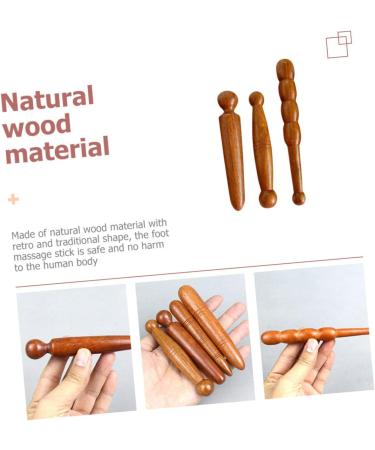 Buy BUIFULSIC 3-in-1 Foot Massager | Reflexology Acupressure Tool | Deep Tissue Thai Massage Roller Red Pear Wood - Buy Online on GoSupps.com