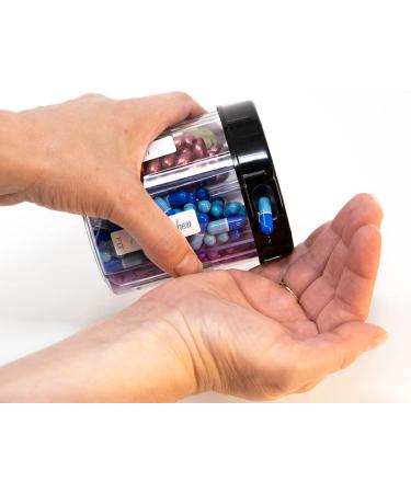 Monster Jr Supplement Pill Dispenser - Easily Dispense Small to Medium Medication and Vitamins with Labels, 1 Pack - Buy Online on GoSupps.com
