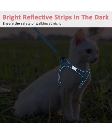 Reflective Mesh Cat Harness and Leash Set - Escape Proof Kitten and Puppy Vest - Comfort Fit and Lightweight - Easy Control - Small Blue - Buy Online on GoSupps.com