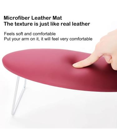 Small Nail Arm Rest Cushion - Portable Manicure Hand Rest for Salon & Home Use - Microfiber Leather - Dark Red - Buy Online on GoSupps.com