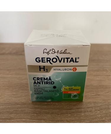 GEROVITAL Anti-Wrinkle Day Face Cream with Hyaluronic Acid Vitamin C & E - Intense Moisturizer for All Skin Types (50 ml) - Shop Internationally - Buy Online on GoSupps.com
