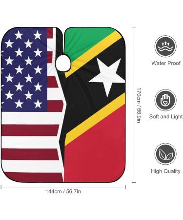 Shop American & Saint Kitts Nevis Flag Barber Cape | Adjustable Hair Cutting Salon Apron for Adults - Buy Online on GoSupps.com