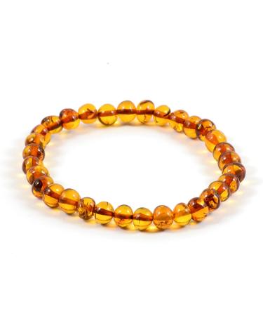 Baltic Amber Bracelet for Adults - Pain Relief for Carpal Tunnel, Arthritis, Headaches, Migraines - Cognac 7.5 inch - Buy Online on GoSupps.com