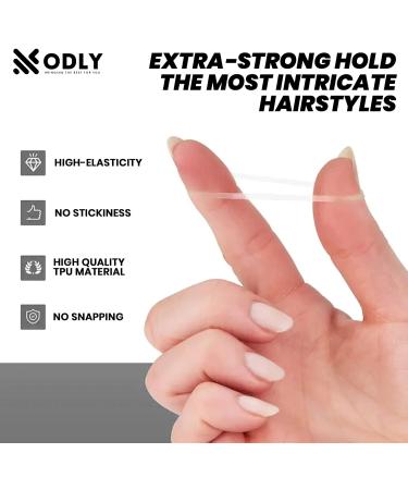 500x Clear Mini Hair Elastic Bands - Small Transparent Hair Ties for Braiding - 22mm x 2mm - Buy Online on GoSupps.com