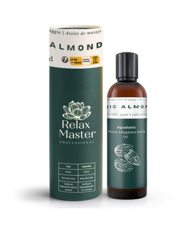 Relax Master Huile d'amande 100 % bio - 150 ml - Press e froid et pure - Huile d'amande douce pour cheveux peau et visage