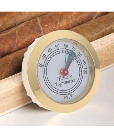 Cigar Hygrometer Mini Round Metal Hygrometer Cigar Tobacco Humidity Gauge Applicable Cigar Humidor Case Accessory - Buy Online on GoSupps.com