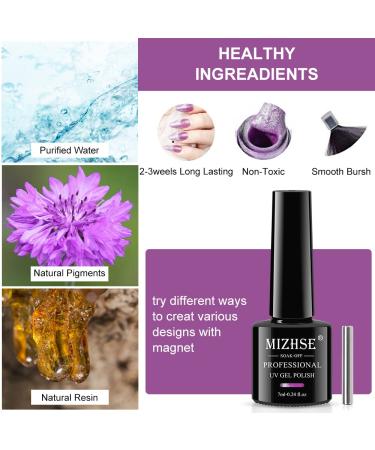 MIZHSE Cat Eye Gel Nail Polish Kit - 7ml Color Changing Cateye Manicure Set - Buy Online on GoSupps.com