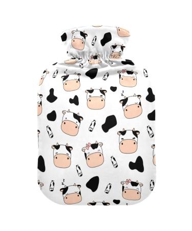 Cute funny hot water bottle with cow head with reference heat bottles for pain relief hot water bottle water bag heating pocket for women 1 l