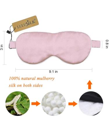 LULUSILK Mulberry Silk Sleep Eye Mask & Blindfold with Elastic Strap/Headband Soft Eye Cover Eyeshade for Night Sleeping Travel Nap (02-pink) - Buy Online on GoSupps.com
