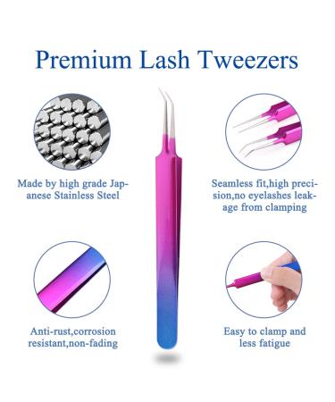 Arclon Isolation Lash Tweezers - Professional Stainless Steel Purple Tweezers for Volume Eyelash Extensions - Buy Online on GoSupps.com