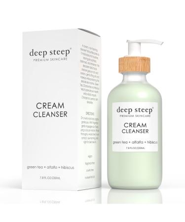 Deep Steep Cream Cleanser 7.8 oz Gentle Daily Face Wash with Shea Butter Coconut Jojoba & Sunflower Oils Green Tea & Hibiscus Vegan Clean Beauty Skincare Calming Hydration Cream Cleanser 7.8 Fl Oz (Pack of 1)