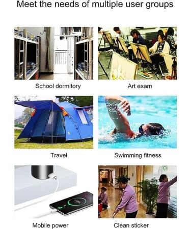 Hair Dryer 12 Wind/Temperature Modes Blow Dryer Mobile Power Rechargeable Travel Hairdryer for Outdoor/Indoor - Buy Online on GoSupps.com