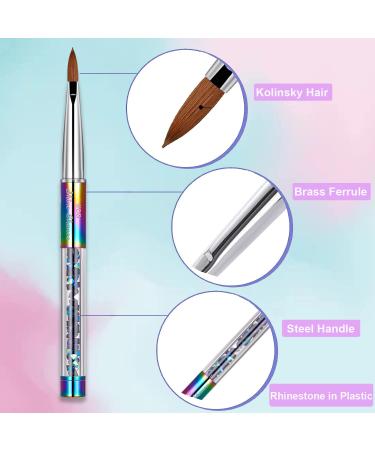 Shine Chance Size 8 Acrylic Nail Brush - 100% Real Kolinsky Art Brush for Acrylic Powder Application - Handmade Manicure Tool for Professional and Beginners - Buy Online on GoSupps.com