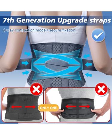 BigAlex Back Brace for Lower Back Pain Relief | Adjustable Lumbar Support Belt for Men & Women - Easy Fit with Metal Stays (L-Waist: 35-42 - Buy Online on GoSupps.com