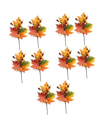 Zerodeko 10 Pcs Faux Maple Squash Autumn Faux Plant Plants Decor Maple Leaf Bouquet Artificial Fall Picks Fall Maple Leaf Halloween Decoration Halloween Party Silk Flower Household Leaves Orangex5pcs 22x22cmx5pcs