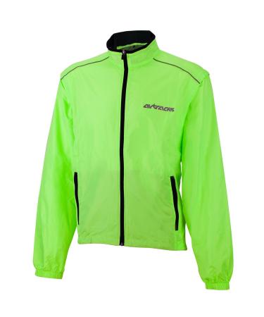 Airtracks men's multifunctional bicycle jacket - vest per air - removable sleeves - wheel jacket - running jacket - windproof - water -repellent - breathable - reflective XL neon