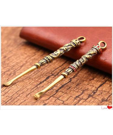 Retro Pure Copper Brass Ear Spoon Key Ring Pendant - Love Pro 2 Creative Design - Buy Online on GoSupps.com