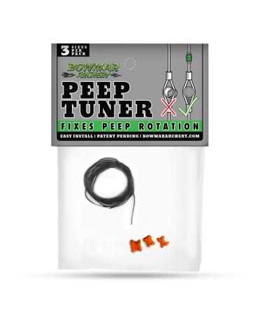 Bowmar Archery Peep Tuner, Archery and Bow Accessories, Works On Any Bow String, Fixes Peep Rotation, Easy Install Orange