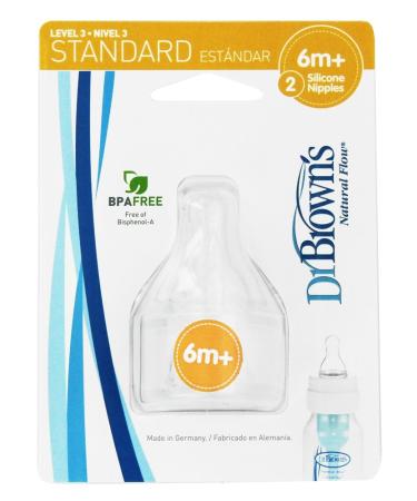 Dr. Browns Natural Flow Level 3 Standard Nipple - 6 Nipples - Buy Online on GoSupps.com