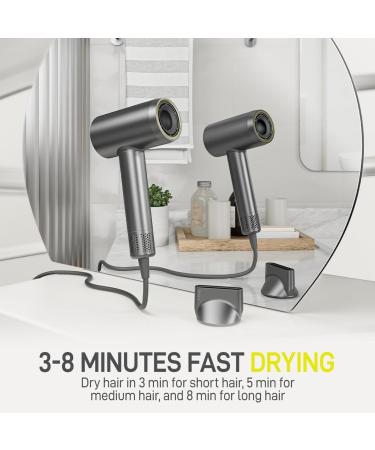 Handheld Hair Dryer 1200W 110000RPM - Fast Drying Salon Quality Portable with Magnetic Nozzle & Negative Ions - International Shipping Available - Buy Online on GoSupps.com