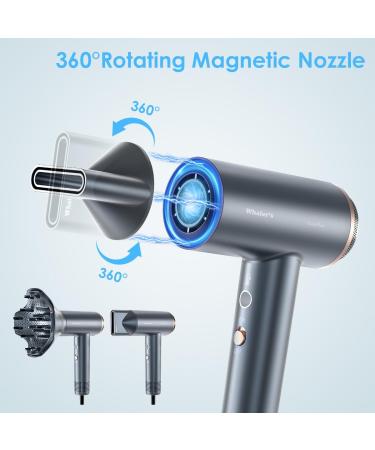WHALER S Professional Ionic Hair Dryer - 1400W 4 Speeds Diffuser & Concentrator - Ideal for Home & Travel - Buy Online on GoSupps.com