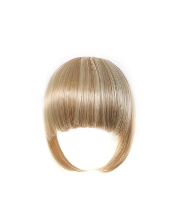 Bangs Hair Clip Synthetic Bang Hair Fringe Clip in Bangs Fake Blunt Brown Hair Bangs Hair Extension Heat Resistant Hairpieces for Women Bangs Clip in Hair(Color:NLH1007-7)