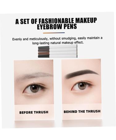 BELLIFFY 4pcs Four Forked Eyebrow Pencil Cosmetic Women Eyebrow Pencils Eyebrow Pencil Brown Make up Kit Abs - Buy Online on GoSupps.com