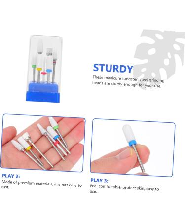 Healeved 1set Nail Polisher Nail Art Tool Inflatable Headband Nail Polishing Heads Nail Drill Grinding Tools Carbide Drill Bits Nail Tools Nail File Bits Pedicure Tungsten Steel Head - Buy Online on GoSupps.com