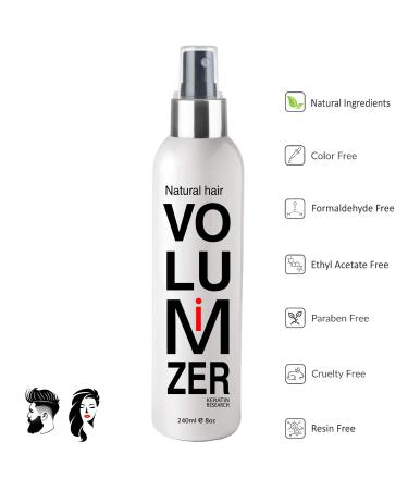 KERATIN RESEARCH Instant Natural Hair Volumizing Spray + Thickener for Fine Hair - Thicker Hair in 30 Seconds - Experts Recommended Products for Women & Men (8oz) 8 Fl Oz (Pack of 1) - Buy Online on GoSupps.com