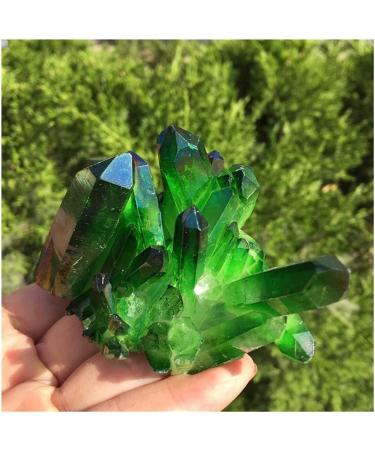 Aura Crystal Cluster Angel Aura Titanium Quartz Crystal Stunning Rainbow Specimen Minerals Reiki Home Collections - Buy Online on GoSupps.com
