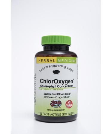 Herbs Etc. ChlorOxygen Chlorophyll Concentrate Alcohol Free 120 Fast-Acting Softgels