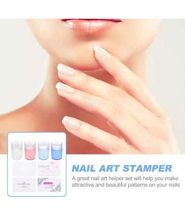 Lurrose Nail Art Accessories Gel | 8pcs Nail Stamper & Silicone Punch | Handheld Manicure Tool for Perfect Nail Designs - Buy Online on GoSupps.com