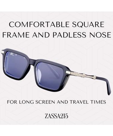 Zassa215 - 2 Pack Blue Light Blocking Glasses & Vintage Sunglasses for Men & Women | Fashion Anti-Glare Computer Glasses & UV400 Shades - Buy Online on GoSupps.com