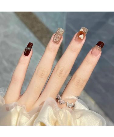 Handmade Nail Wearing False Nail Patch New Magic Mirror French Halo Dye Cute Nail Patch (Size : L) - Buy Online on GoSupps.com