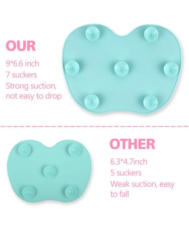 Silicon Makeup Brush Cleaning Mat | Portable Cosmetic Brush Cleaner Pad with Suction Cup - Effortless Cleaning in Green - Buy Online on GoSupps.com