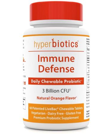 Hyperbiotics  Immune Defense Natural Orange 3 Billion CFU 60 Chewable Tablets