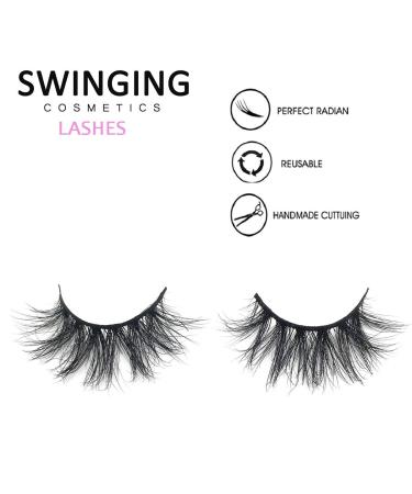 SWINGINGHAIR 3D Mink Eyelashes 19mm - Hand-made Natural False Lashes for Fluffy Volume - 1 Pair - Buy Online on GoSupps.com