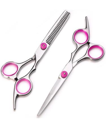 Shears for Hair Cutting 6 Inch and Blue Barber Scissors Hairdressing Scissors Hair Salon Sparse Cut Beauty Cut Flat Cut Hair Cutting Kit Pink Set B - Buy Online on GoSupps.com