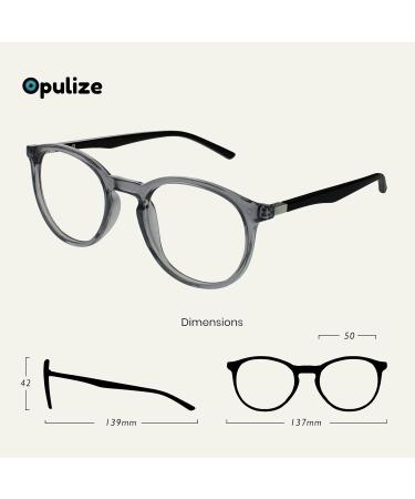 Shop Opulize 4-Pack Reading Glasses - Slim Round Frame Scratch-Resistant Adjustable Spring Hinges +2.00 Dioptries for Men & Women Gray & Black - Buy Online on GoSupps.com