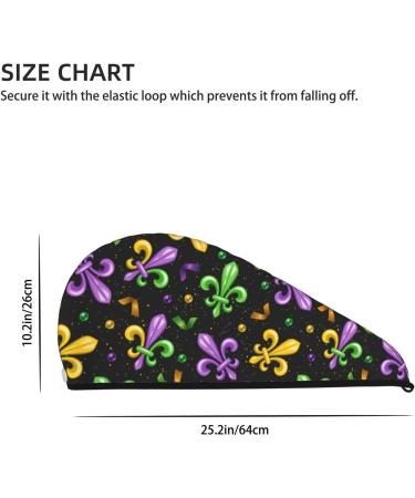 Mardi Gras Carnival Microfiber Hair Towel | Soft & Absorbent Quick Dry Wrap for Long Curly Thick Hair - Coral Velvet - Buy Online on GoSupps.com