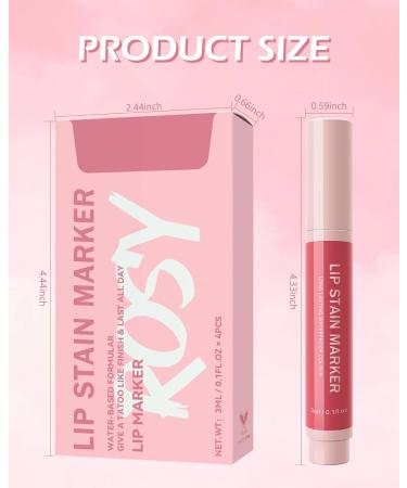 Lip Stain Marker Pen-1Pcs Berry Pink Hydrating Lip Stain Liquid Lip Liner Pencil Matte Color Look Longlasting Waterproof Smudgeproof Natural Finish Precise Chisel Tip Smooth Makeup Gift for Women-01 01# - Buy Online on GoSupps.com