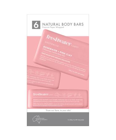 Soothing Castile Natural Bar Soap - Rosewater & Pink Clay | Organic Essential Oils for Dry Sensitive Skin | 7 oz 6PK for Women Men & Kids - Buy Online on GoSupps.com