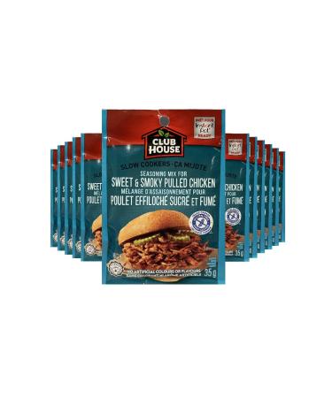 Club House Dry Sauce/Seasoning/Marinade Mix Sweet&Smokey Pulled Chicken Slow Cookers 35g Case Pack 12 Count