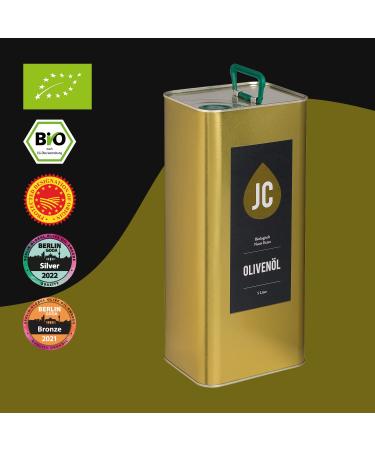 Buy JC Greek Extra Virgin Olive Oil - Organic Premium Quality Kalamata PDO - Available in 4 Sizes (5L) - International Shipping - Buy Online on GoSupps.com