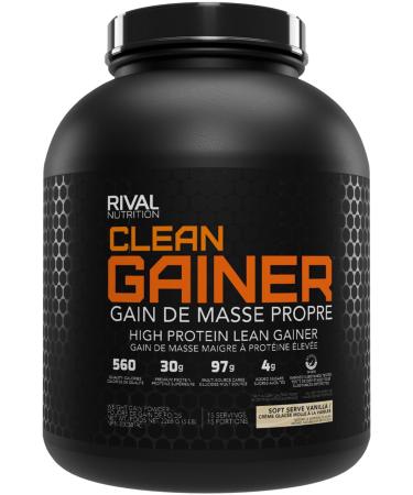 RIVALUS Clean Gainer Creamy Vanilla 5 lb - Delicious Lean Mass Gainer with Premium Dairy Proteins Complex Carbohydrates Quality Lipids No Banned Substances