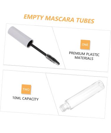 PLAFOPE 10pcs Eyelash Tube Eyelash Mascara Eyelash Brush Tubes Clear Mascara Tube Cosmetic White Plastic - Buy Online on GoSupps.com