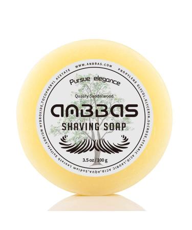 Anbbas Quality Sandalwood Shaving Soap Refill 3.5OZ for Barber Traditional Wet Shave Latheing