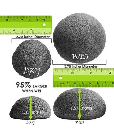 Switty Konjac Sponge 3 Pack - Activated Bamboo Charcoal for Cleansing & Peeling | Best Beauty Tool for Radiant Skin - Buy Online on GoSupps.com