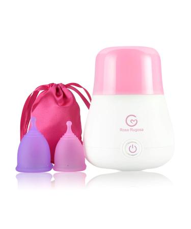 ROSA RUGOSA® Menstrual Cups + Steamer Bundle - All You Need to Start Your Menstrual Cup Journey! - Feminine Hygiene - Leak-Free - up to 99.9%