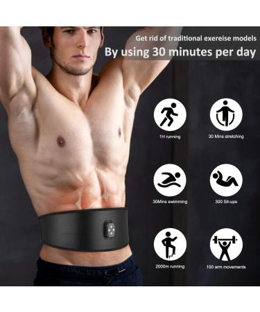 Buy Ems Muscle Stimulator Abdominal Trainer - Gel Pads-Free Device for Men & Women | 6 Training Programs | Fits 71-110 cm - Buy Online on GoSupps.com
